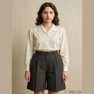 Dolce & Gabbana Women's Grey 100% Virgin Wool Shorts Size EU40 (US 10)